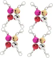DINHEAROM 36Pcs Pet Collar Bells for Dogs and Cats Colorful DIY Accessories for Collars Keychains Decorations Durable Iron with Soft Chime