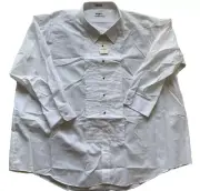 Gingiss Tuxedo Shirt Mens 5XL/5 White Easy Fit Regular Cuff Lightweight Pleats