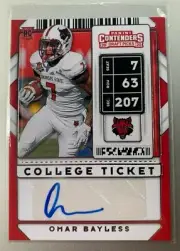 2020 Contenders Draft Picks OMAR BAYLESS - AUTO College Ticket #295