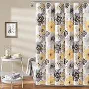 Lush Decor Leah Shower Curtain, 72 Inches X 72 Inches, Yellow/Gray