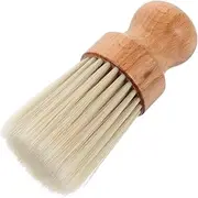 Beech Round Haircut Brush Barber Cleaning Brush Hair Cutting Tool Professional Hair Cutting Brush Barber Cleaning Supplies Barber Neck Duster Brush Polyester Fiber Beige