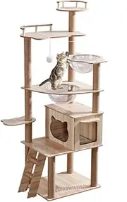 YIGECHENXIN Versatile Large Cat Tree Tower, Pet Play Hammock Bed with Thickened Columns Spacious Observation Deck for Indoor Cats, Kittens Pet Play House