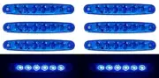 Set of 8 pcs Blue 24V 6 LEDs Side Outline Marker Lights for Scania MAN DAF Volvo