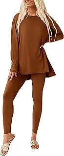 [PRETTYGARDEN] Women's Fall 2 Piece Outfits Casual Long Sleeve Tunic Tops Legging Pants Matching Lounge Sets Sweatsuits