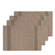 4PK J.Elliot Home Conner 33x48cm Jute Placemat Table Protector Rectangle Olive