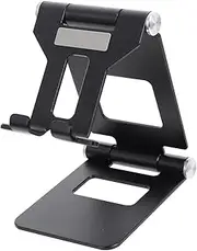 Folding Mobile Phone Stand Phones Mobile Phone Tablet Holder Phone Holder Bed Cell Phone Holder Car Tablet Holders Portable Stands Small Foldable Desk Flexible Aluminum Alloy Black