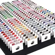 White 3mm Acrylic Embroidery Floss Bobbins(100Pcs/Set), Embroidery Thread Organizer with Printed Number and Solid Color Swatch for Cross Stitch Thread Storage-No Foam Insert (Set 1)