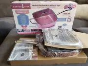 Brand New! Copper Chef cookware 9.5” Deep Dish Square Pan 5 Piece Set Non Stick