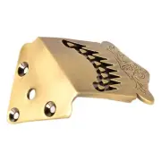8 String Mandolin Tailpiece Feather Pattern Excellent Metal Bronze Color Man FFG