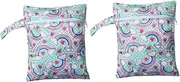 Yardwe 2Pcs Diaper Storage Pouches Reusable and Washable Diaper Bags for Boy Girl Portable Organizer for Nappies for Travel and Daily Use