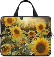 Laptop Case Sleeve Shockproof Computer Carrying Bag Sunflowers After Rain Notebook Case Cover Laptop Bag Water Resistant Computer Cases Tablet Briefcase for Travel Business 12 Inch