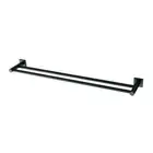 Double Towel Rail Square Plate 80cm Matte Black Wall Mount Rack Phoenix RS812 MB