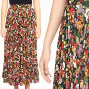 Christopher Kane Psych Floral Pleated Print Skirt Sz UK 10 US 6 IT 42 NWT $1095