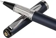 Liquid Ink Rollerball Pen, Metal Pen, Smooth Writing, Stylish Design, Effortless Writing, Luxury Pens with Gift Case for Men and Women with 2 Refills (Blue)