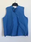 NWT Eileen Fisher Sleeveless Mandarin Collar Shirt Calypso Blue Size Large