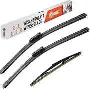 24"+18"+14" Windshield Wiper Replacement for 2017-2023 Mazda CX5 CX9 CX-5 CX-9 with Rear Wiper Blade, Original Equipment Replacement(Top Lock Set of 3)