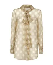 polka-dot semi-sheer blouse IT44 Nude