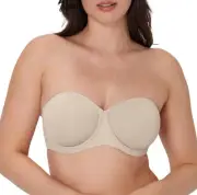 BALI Sz 36DD One Smooth U Stay in Place Strapless Bra Taupe $48. New With Tag