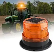 KaiDengZhe Solar Strobe Warning Light, Wireless Waterproof LED Beacon Lights with Magnetic Base, Safety Flashing Caution Lights for Cars Truck Tractors Bus Forklift SUV Construction Vehicle, Amber