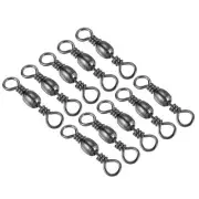 Fishing Barrel Swivels, 100Pcs 33LBS Stainless Steel Solid Ring Tackle, Black