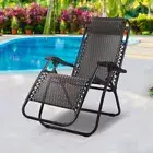 Outdoor Recliner Zero Gravity Chair Lightweight Patio Deck Reclining Chairs Grey