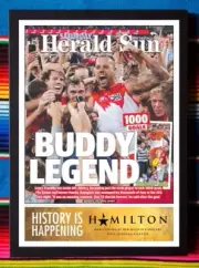 Framed 2022 SYDNEY SWANS AFL Poster LANCE FRANKLIN 1000 Goals - 45 x 32 x 3cm