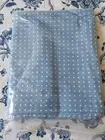Ralph Lauren Cal King Flat Sheet Blue & White Polka Dots-400 TC Cotton Sateen