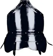 Blackened Georg Breastplate Medieval Knight Cuirass Crusader Armor, Black