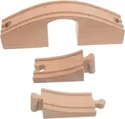 GAXIRE Wooden Train Bridge Set DIY Train Track Expansion with Connectors for Creative Railway Networks Inspires Imagination and Versatile Play
