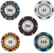 Cash Game 500 Monte Carlo Poker Chip Set Bulk Perfect for .25/50 Cents Blinds