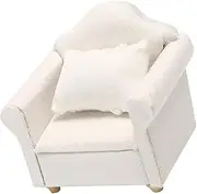 ifundom Realistic Miniature Wood Couch 1:12 Scale Mini Single Sofa Miniature Armchair Wood Sofa Pillow for Dollhouse Decor