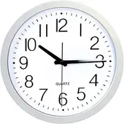 Garden Clock Outdoor, 12 Inch Quiet Wall Clock Vintage Battery Operated Outdoor Clock Garden Metal Outdoor Wall Clock for Patio and Home-White