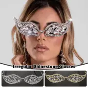 Irregular Rhinestone Glasses Crystal Geometric Sunglasses Frame Party Jewelry AU