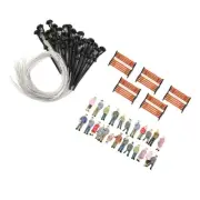 49PC Painted People Figures Bench Lamp Post People For Building Lamppost Model