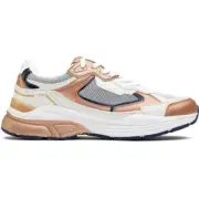 Pepe Jeans London Womens Dave Metal Running Style Sneakers Gold