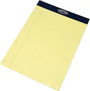 Pack of 5 Memory Aid A4 Yellow 50 Sheet (100 Page) Paper Notepad Refill Legal Lined Writing Pads
