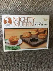 Muffin Pan Mighty muffin non stick bakeware six giant cups Steel baking tray NOS