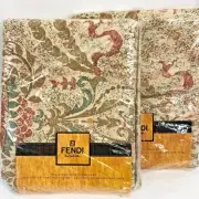 Vintage Fendi Pillowcase Set Gazebo Bed Bath Collection Lot of 3 Standard Cases