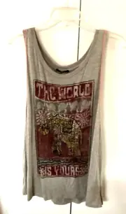 The Classic All Tied Up Tank Open Back and Side Workout Top size- XL