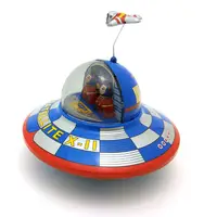 在飛比找蝦皮購物優惠-MS635 太空飛船 懷舊主題個性擺件 創意禮品 鐵皮玩具