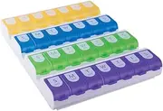 Ezy Dose Weekly (7-Day) Easy Fill Medtime Pill Organizer and Planner (XL) │ Easy to Fill Pill Planner