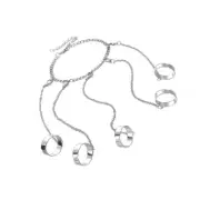 Punk Costume Rings Dangle for Women Fashion Cuff with Chain