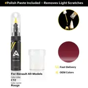 Touch Up Paint For Renault All Models C72 Rouge With Polish Paste