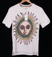 NEW Paul Smith White Psychedelic Sun Print 100% Cotton S/S Mens Tee T Shirt S