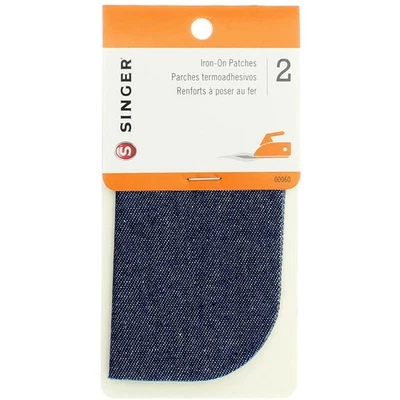 6 Pack Singer Iron-On Iron-On Patches, Dark Denim, 2 Ct