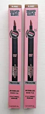 (2 LOT) Soap & Glory Archery Microblade Eyebrow Eye Brow Pen BLONDE - NEW