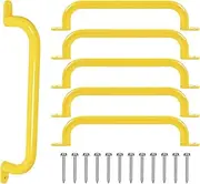 ESPETS 17 Inch Yellow Metal Safety Handles for Playground 6 Pack - Swing Set Accessories Grab Handles, Playset Hand Grips, Indoor Monkey Bars for Jungle Gym, Playhouse, Climbing Frame