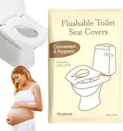Flushable Toilet Seat Covers, Bathroom Liners, Hygienic Protection, Waterproof & Tear-Resistant, Public Restrooms Airplane Travel Use, White, 10 Pieces