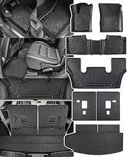 for Dodge Durango 2016-2025 6 Seats Floor Mats Cargo Liner All Weather Protector Heavy Duty TPE Rubber Waterproof Anti-Slip Tech Mats for Durango 2017 2018 2019 2020 2021 2022 2023 2024 Accessories