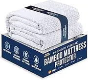 Utopia Bedding Waterproof Mattress Protector King Size, Viscose Made from Bamboo Fitted Style Mattress Cover, Breathable with Stretchable Pockets, Fits 17 Inches Deep